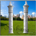 Hand carved decoration natural granite stone dragon columns pillar